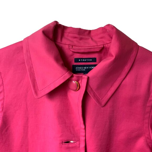 JONES NEW‎ YORK Signature Pink Big Buttons Duster Swing Jacket - Picture 5 of 11